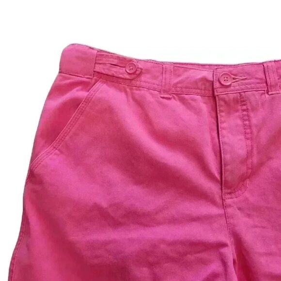 Faded Glory Women's Washed Racy Pink Cotton Classic Fit Shorts NEW - Picture 2 of 9